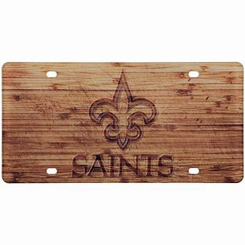 New Orleans Saints Wood grain License Plate
