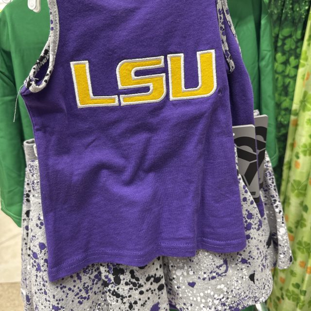 Toddler LSU 2 piece skirt set with shorts