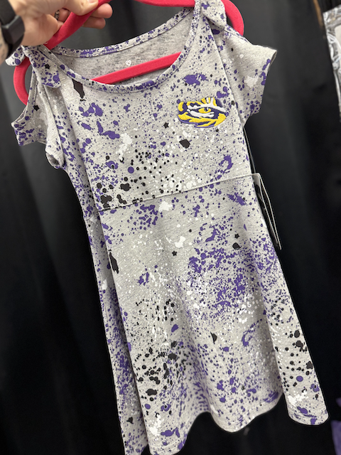 Toddler LSU Paint Splatter Dress